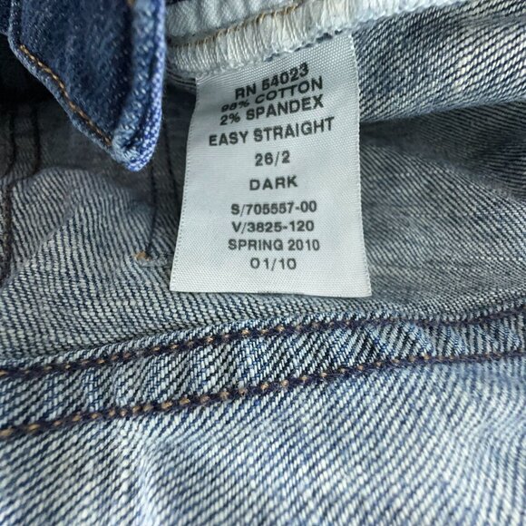 Gap 1969 Easy Straight Leg Jeans Womens Size 26/2 Dark Wash S/705557-00 Blue - Picture 6 of 12